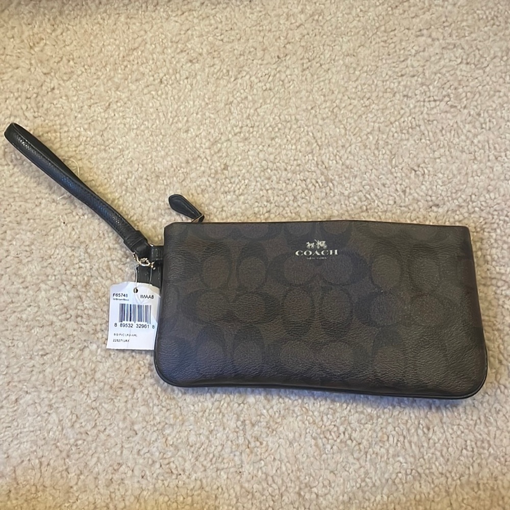 Coach logo wristlet wallet
